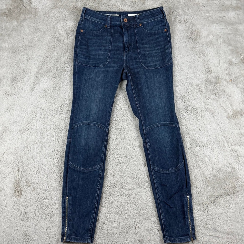 Pilcro High-Rise Denim Leggings Moto Style Dark Wash Size 29‎